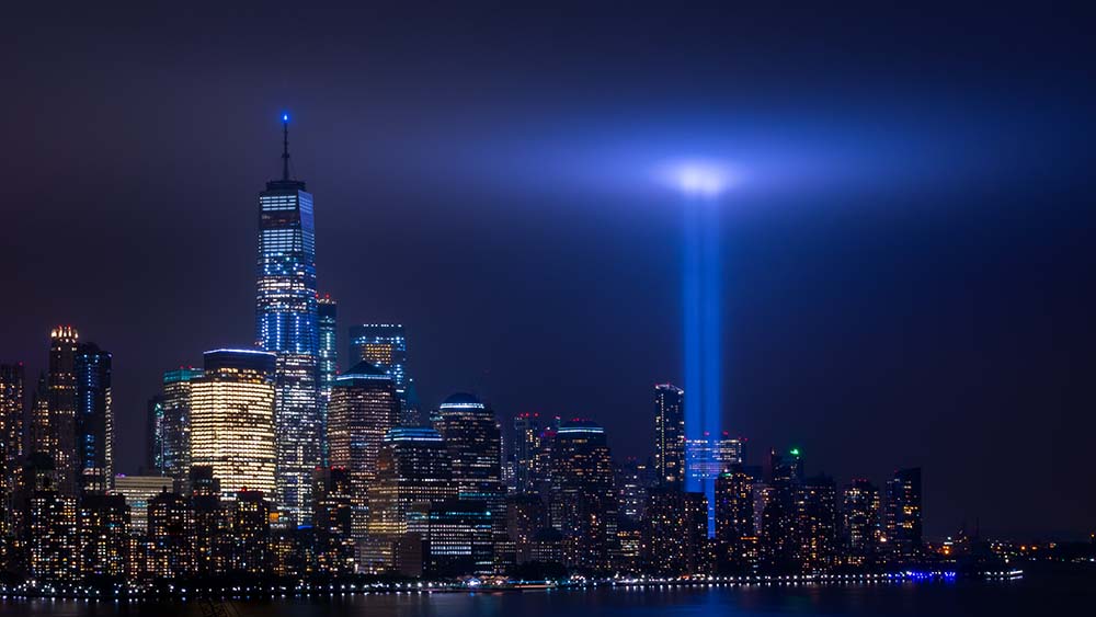 New York 9/11 Tower Lights