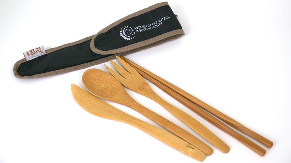 Women in CleanTech bamboo cutlery