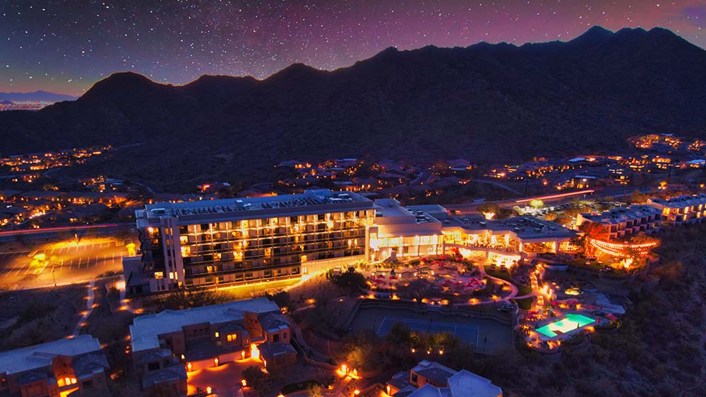 starry night sky above Adero Scottsdale resort