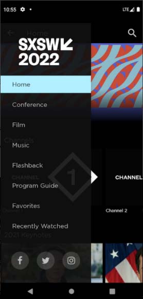 SxSW 22 app screen
