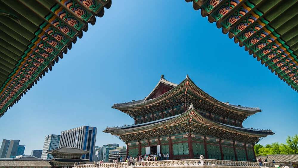 view of ancient Korean palace