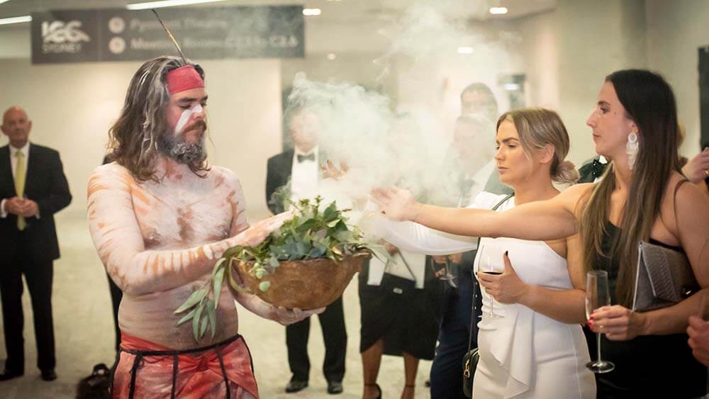 Aboriginal smoking ceremony at ICC Sydney