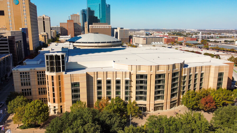 An aerial view of the Fort Worth Convention Center