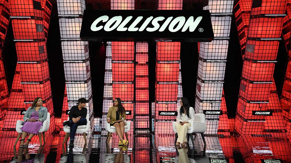 4 indigenous women on stage at Collision conference