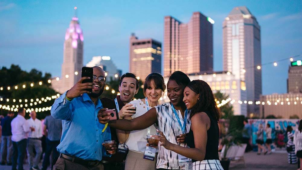event attendees take a selfie in Columbus Ohio