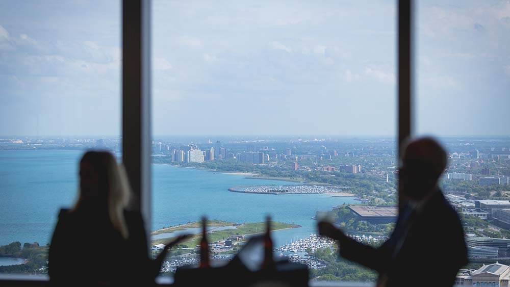 view of lake michigan from Exec Clubs Chicago event