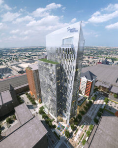 Rendering of new Signia Hilton Hotel in Indy