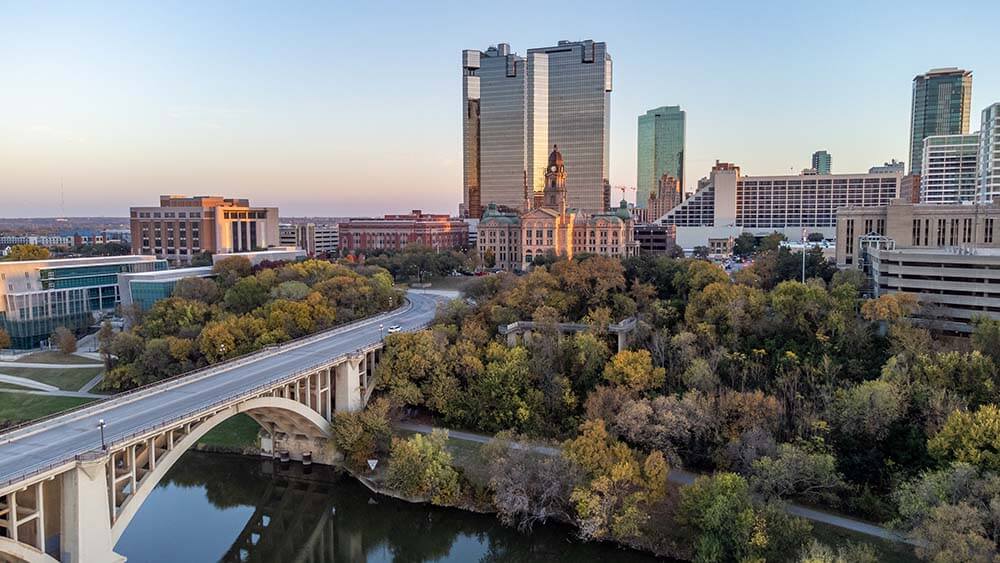 Fort Worth downtown aerial view