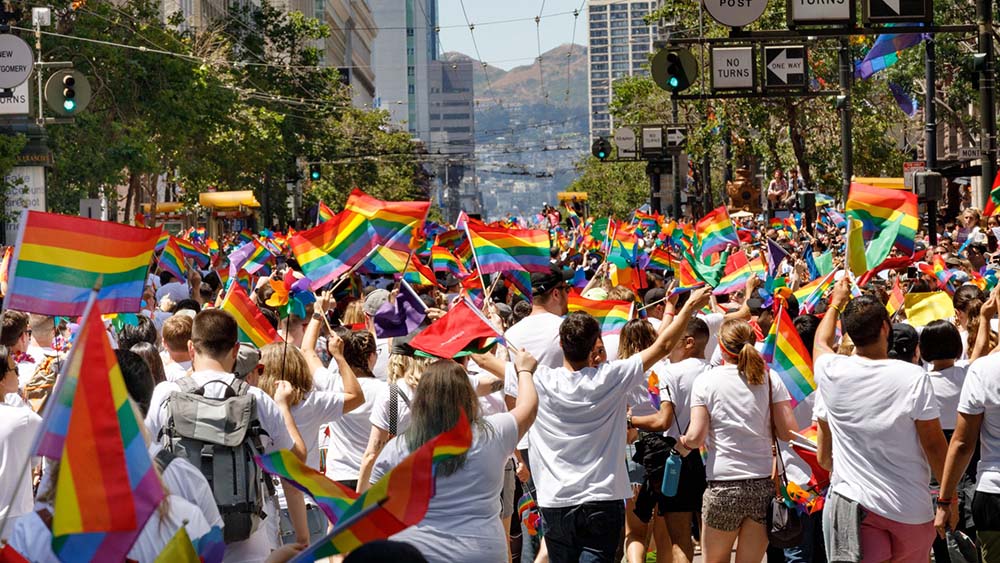 marchers at Pride parade
