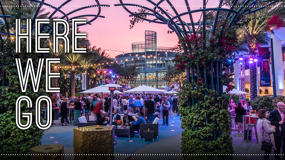 The Anaheim Convention Center sets the scene for year-round, sunset soirées.
