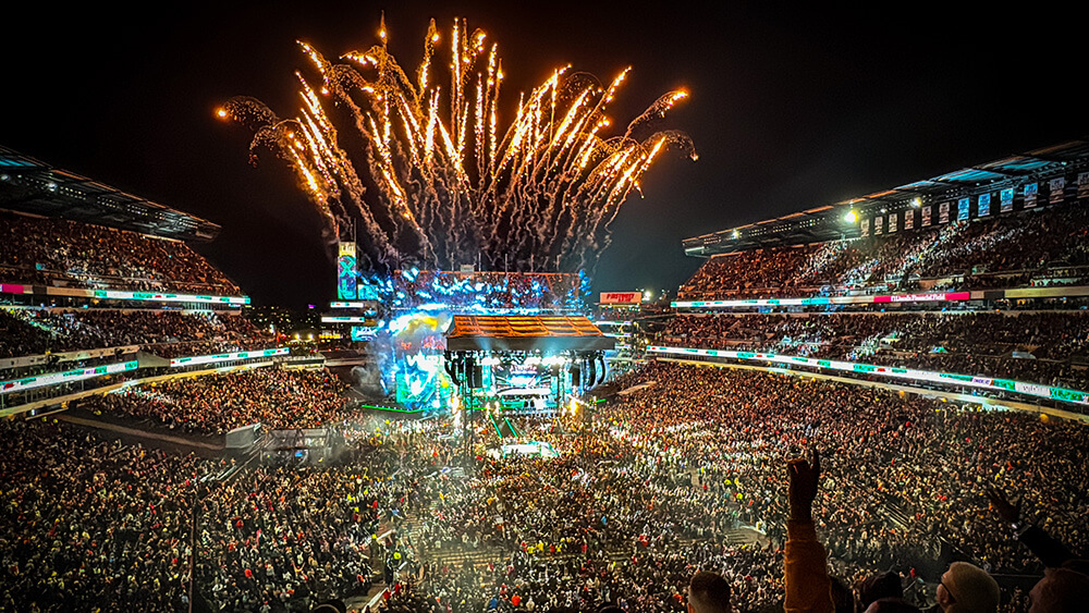 fireworks above stadium
