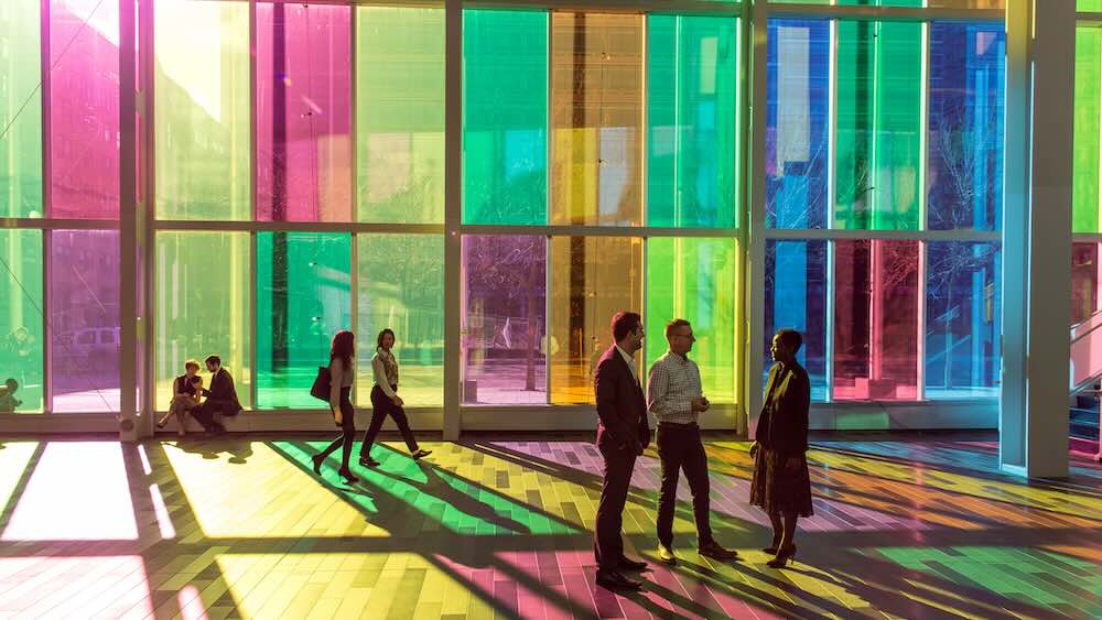 Ahead of the 24th International AIDS Conference (AIDS) in 2022, Tourisme Montréal and the Palais des Congrès de Montréal, pictured, collaborated to help raise awareness in local communities. Photo by Mathieu Dupuis, Tourisme Montréal.