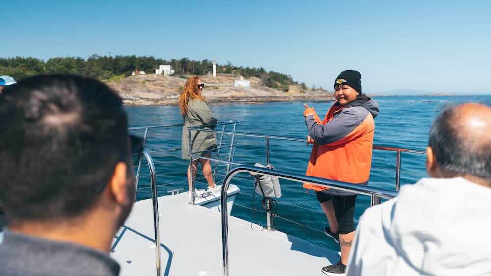 Guide Cecilia Dick, a member of the Songhees Nation, shared stories about the history of the Nation, Victoria’s original inhabitants. 