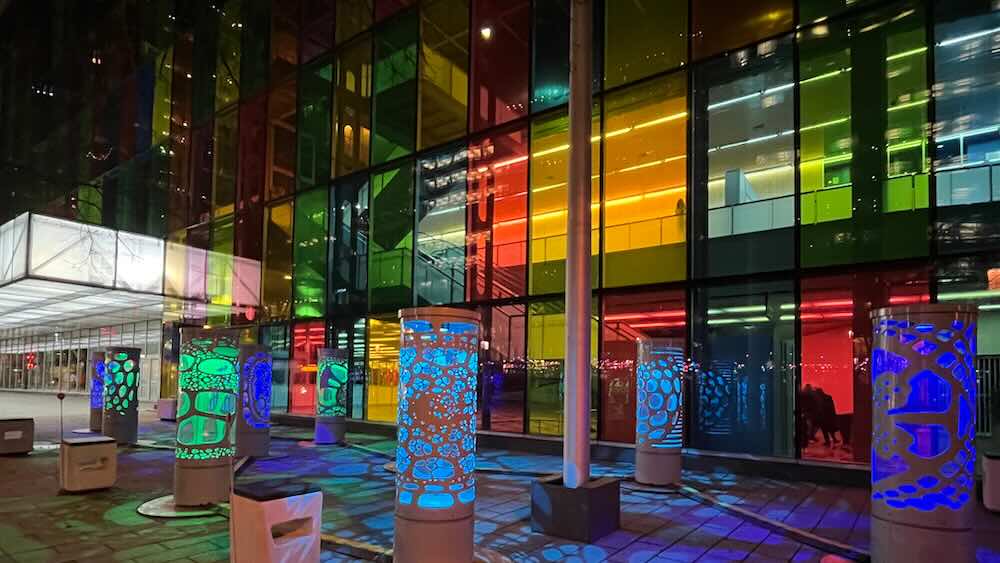 From late 2024 through early 2025, artist Radha Chaddah’s ‘Biolumen’ outdoor exhibit took viewers on a journey underwater outside of the Palais in Montreal, which will soon showcase a new art exhibit for Lumino 2026.