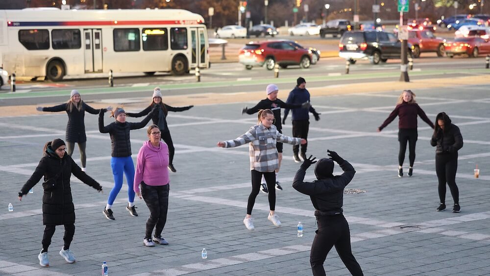 CL participants get their sweat on at the Fitness With the Foundation - Elevate offsite.