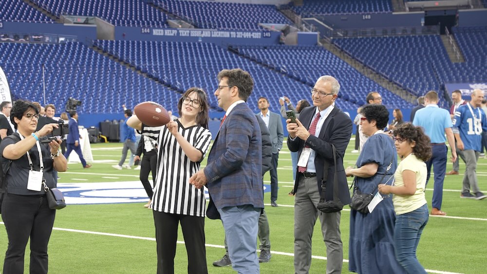 Surgeons took to the field at Lucas Oil Stadium during the AAO-HNS annual meeting