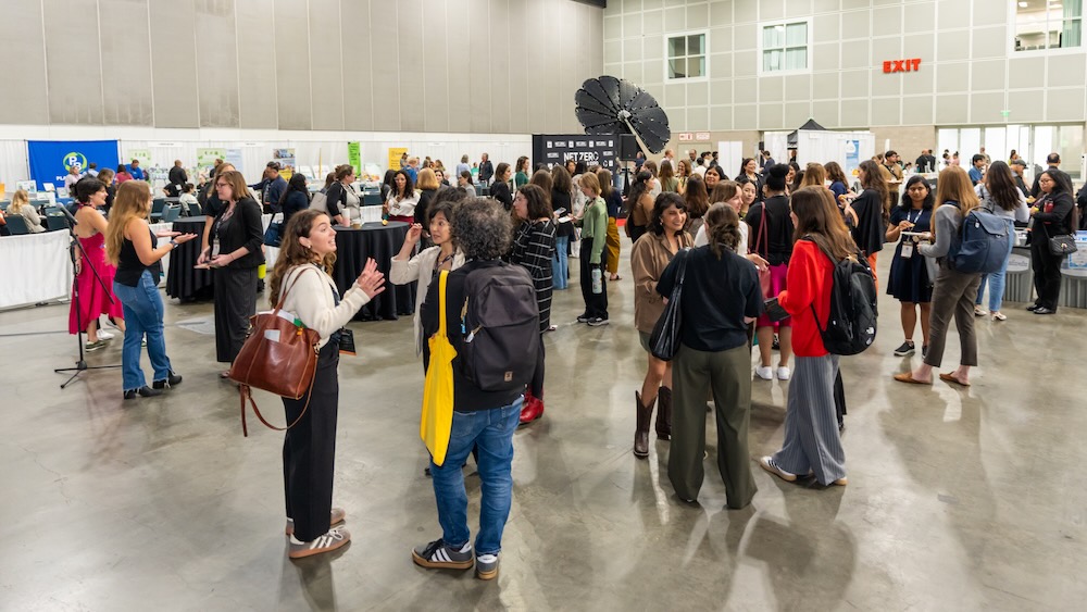 Networking at the "Women in Net Zero Mixer."