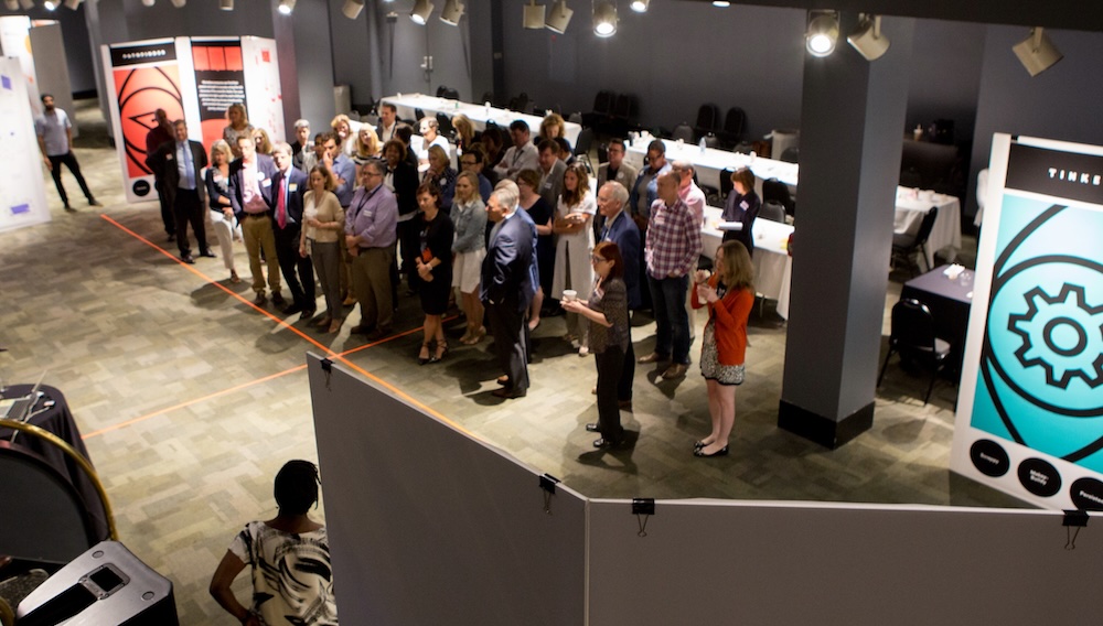 Participants take a physical stand on an issue in ‘Creative Tensions.’