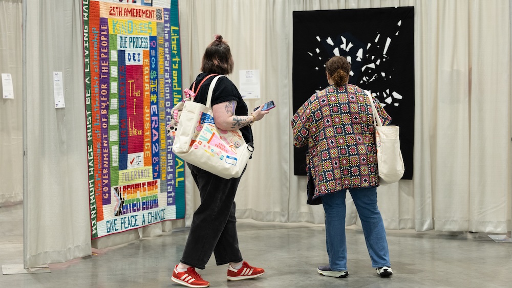 Each quilt selected by a jury is based on “design, visual impact, and elements of the modern aesthetic, in the purpose of curating a unique and vibrant show,”