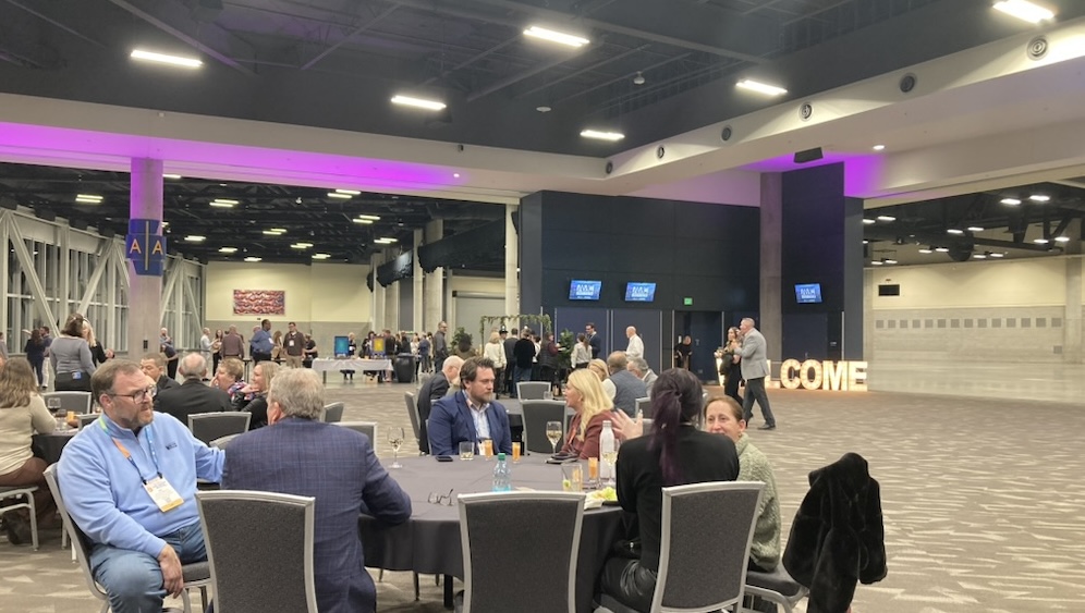 The AMCI opening reception wrapped up with portable eats in one of the facility's exhibition halls.