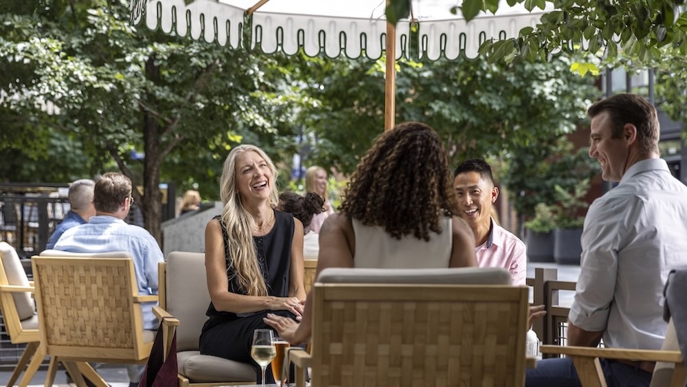 Outdoor patios abound along downtown Denver’s 16th Street corridor, a newly revitalized, pedestrian-friendly district filled with shops, restaurants, and rooftop hotspots. Photo courtesy Morahan Visuals.